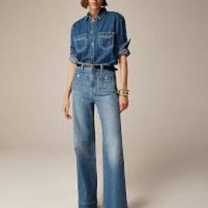 JCREW NWT High-rise sailor denim trouser in 1996 semi-stretch Classic Length